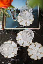 Load image into Gallery viewer, Gold Camellia Cocktail Napkin (Set of 4)