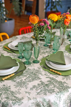 Load image into Gallery viewer, Emerald Toile Tablecloth