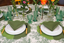 Load image into Gallery viewer, Emerald Toile Tablecloth