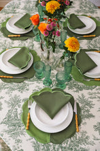 Load image into Gallery viewer, Emerald Toile Tablecloth