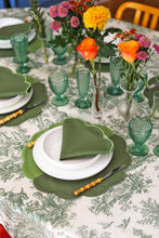 Load image into Gallery viewer, Emerald Toile Tablecloth