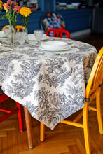 Load image into Gallery viewer, Ebony Toile Tablecloth