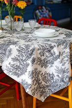 Load image into Gallery viewer, Ebony Toile Tablecloth