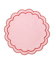 Load image into Gallery viewer, Rose&Red Scallop Placemat (Set of 2)