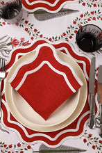 Load image into Gallery viewer, Burgundy Wave Square Napkin (Set of 2)