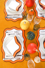 Load image into Gallery viewer, Orange&Brown Wave Placemat + Napkin