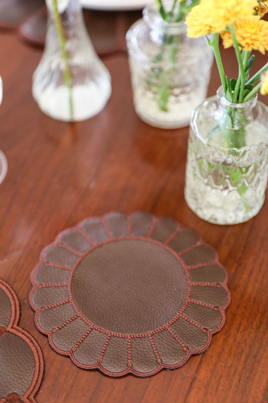 Leather Pera 4'lü Bardak Altlığı