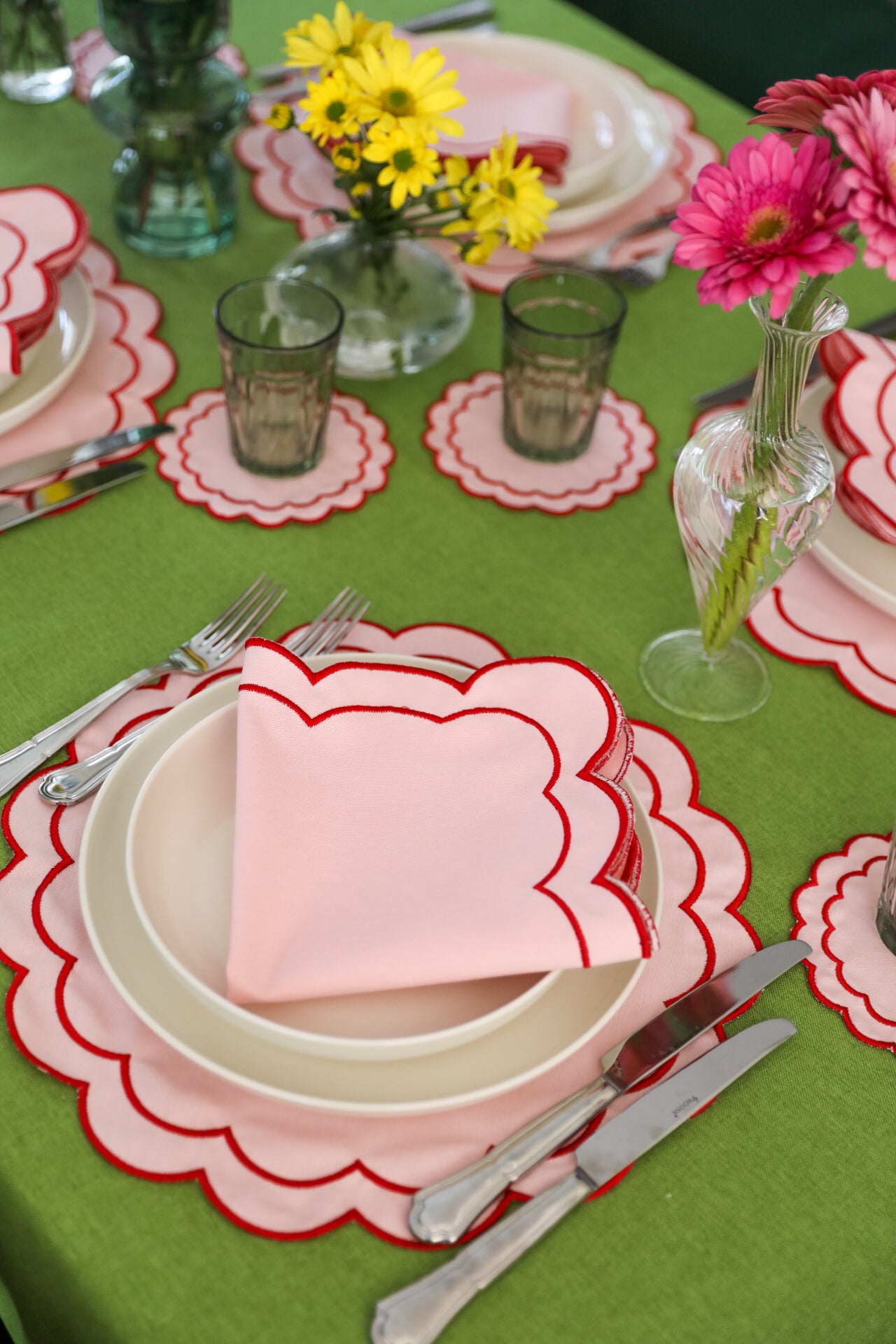Rose&Red Scallop Napkin (Set of 2)