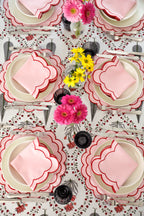 Rose&Red Scallop Amerikan Servisi + Peçete