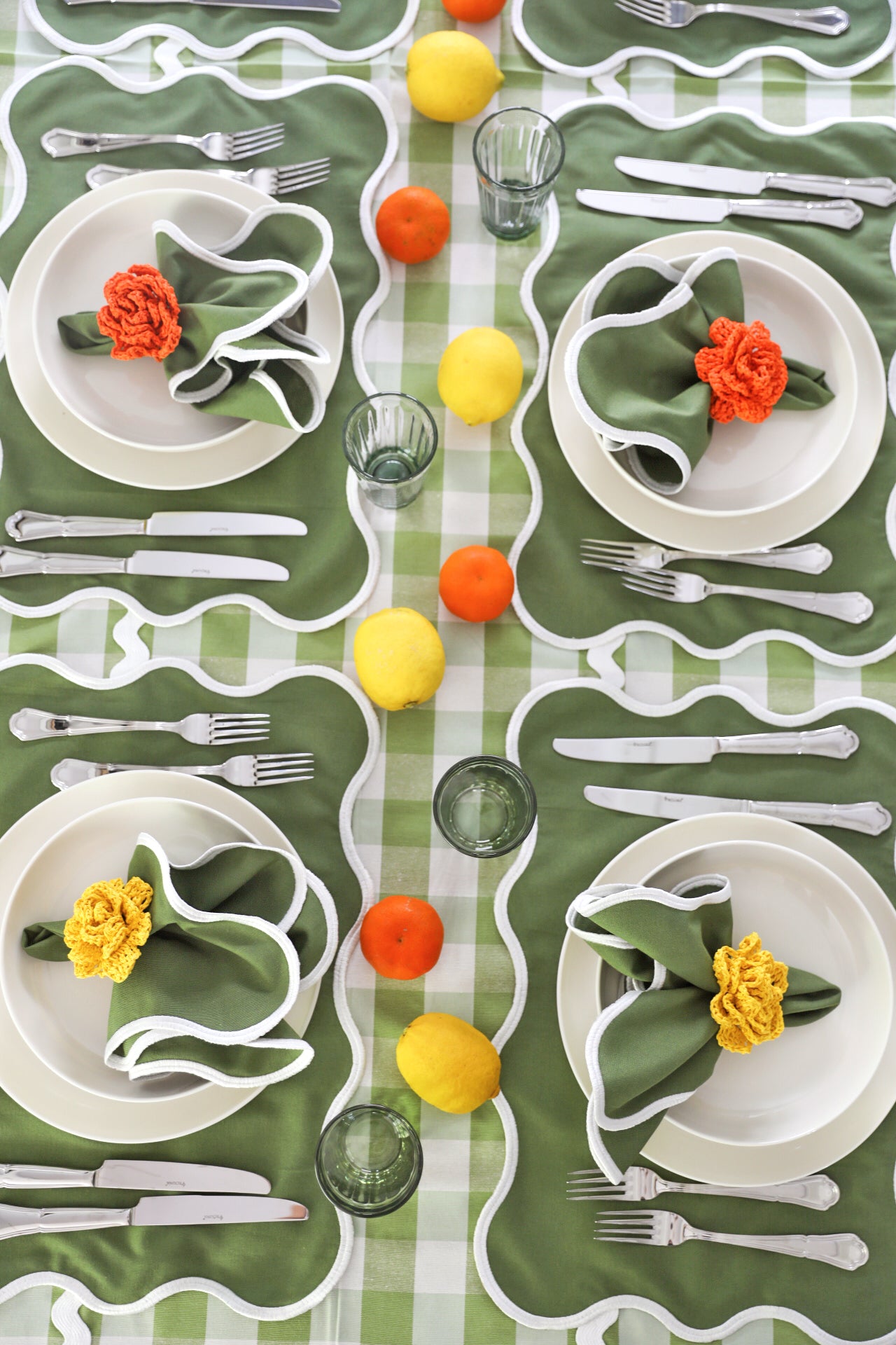 Khaki Wave Placemat + Napkin