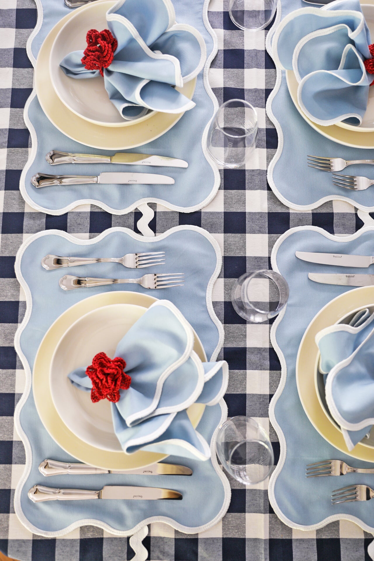 Baby Blue Wave Placemat + Napkin