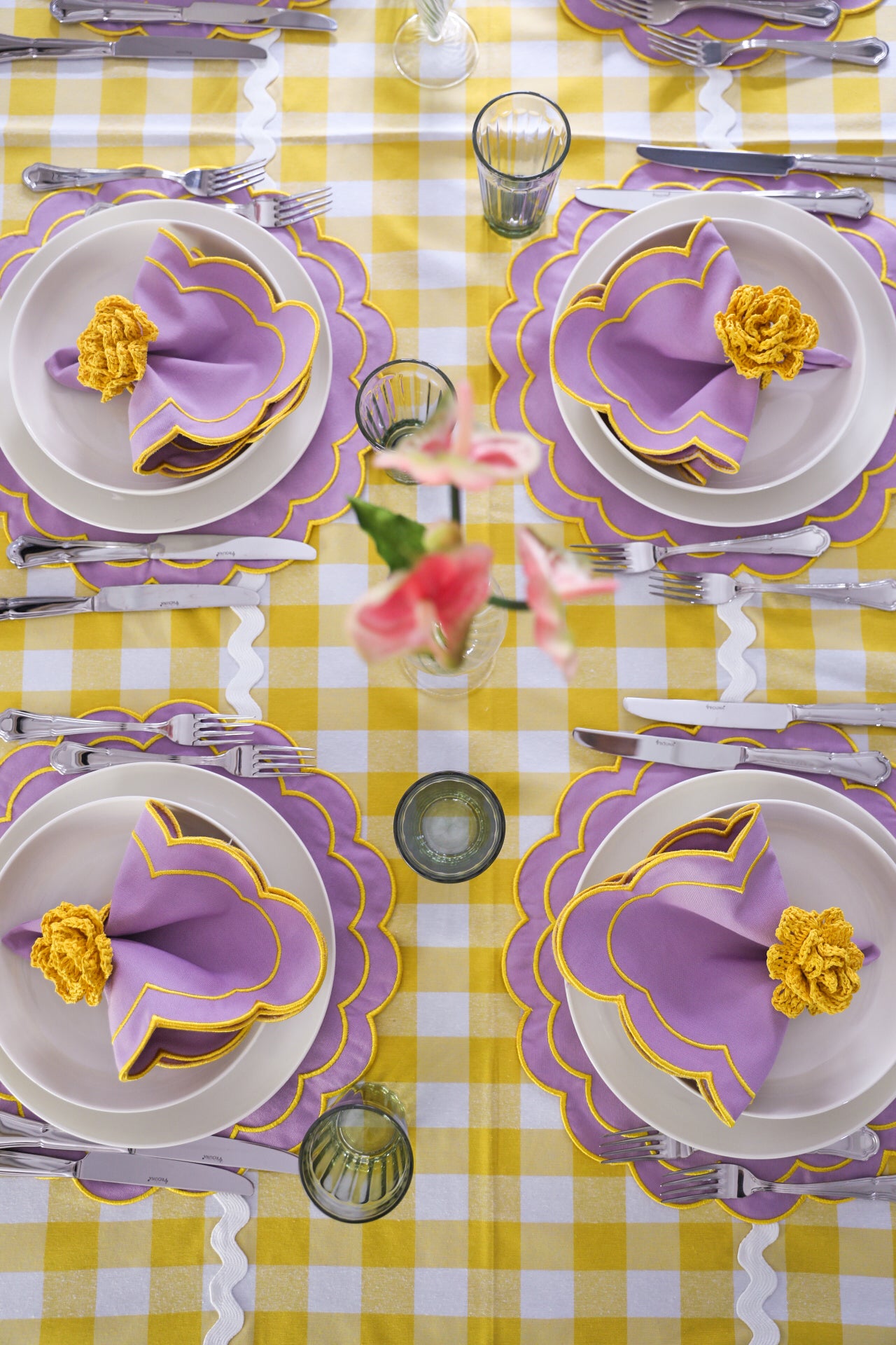 Lilac Scallop Amerikan Servisi + Peçete