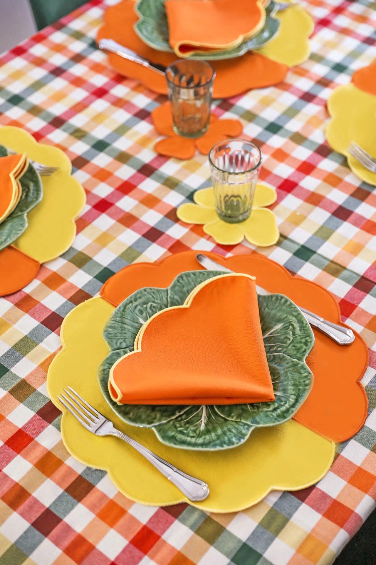 Bicolor Orange&Yellow Scallop 2’li Amerikan Servisi
