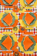 Bicolor Orange&Yellow Scallop Amerikan Servisi + Peçete