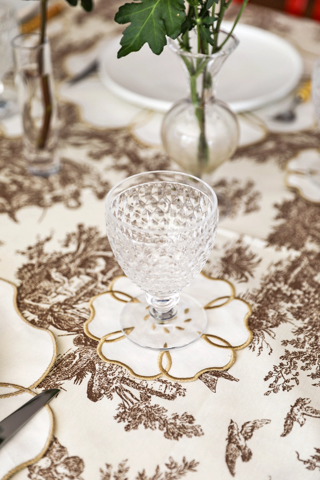 Gold Camellia 4'lü Bardak Altlığı