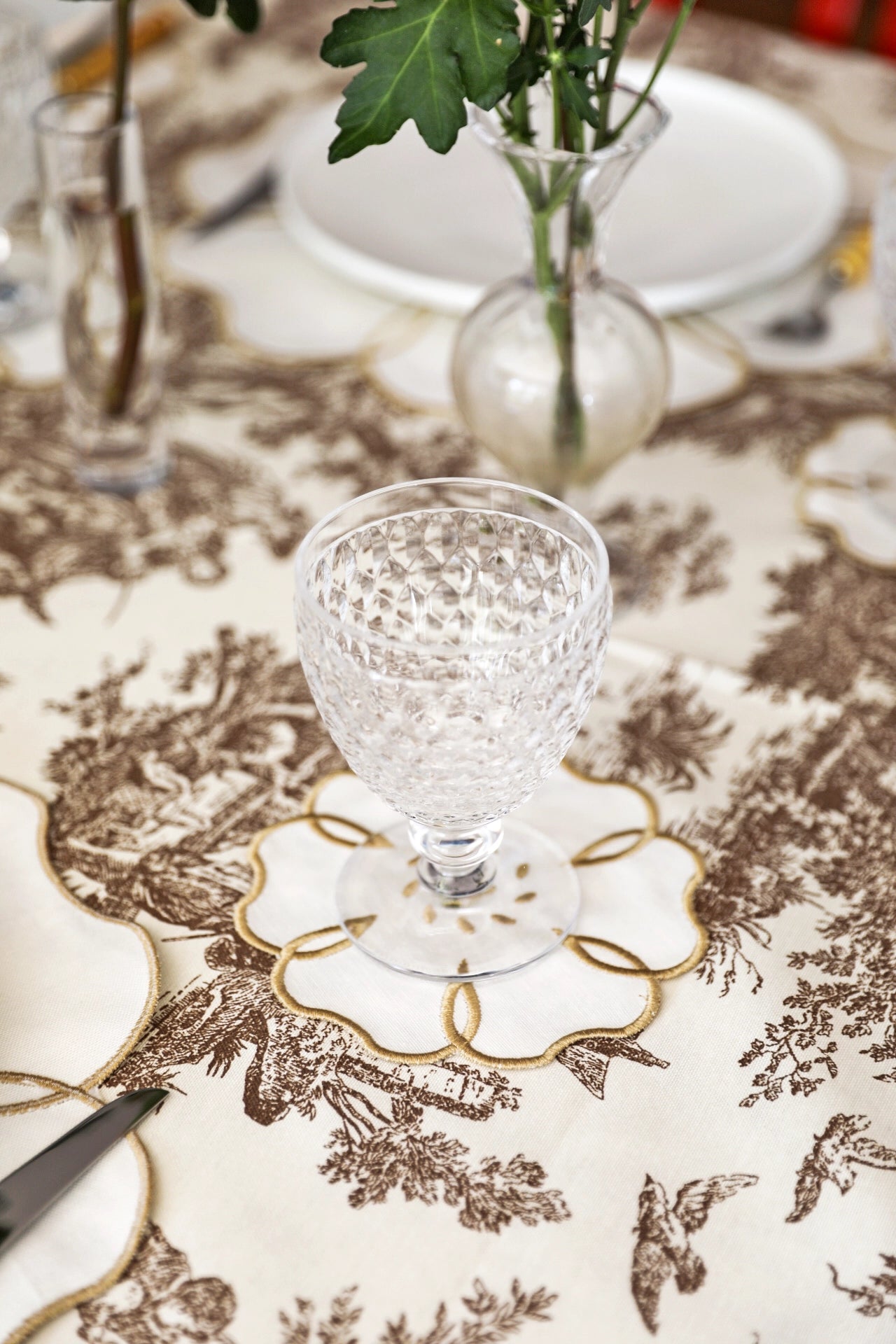 Gold Camellia 4'lü Bardak Altlığı