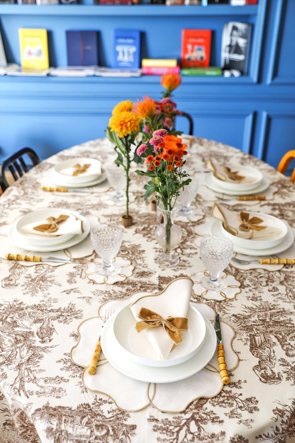 Chestnut Toile Tablecloth