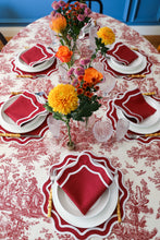 Load image into Gallery viewer, Burgundy Wave Round Placemat (Set of 2)
