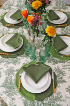 Emerald Toile Tablecloth
