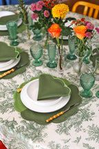 Emerald Toile Tablecloth