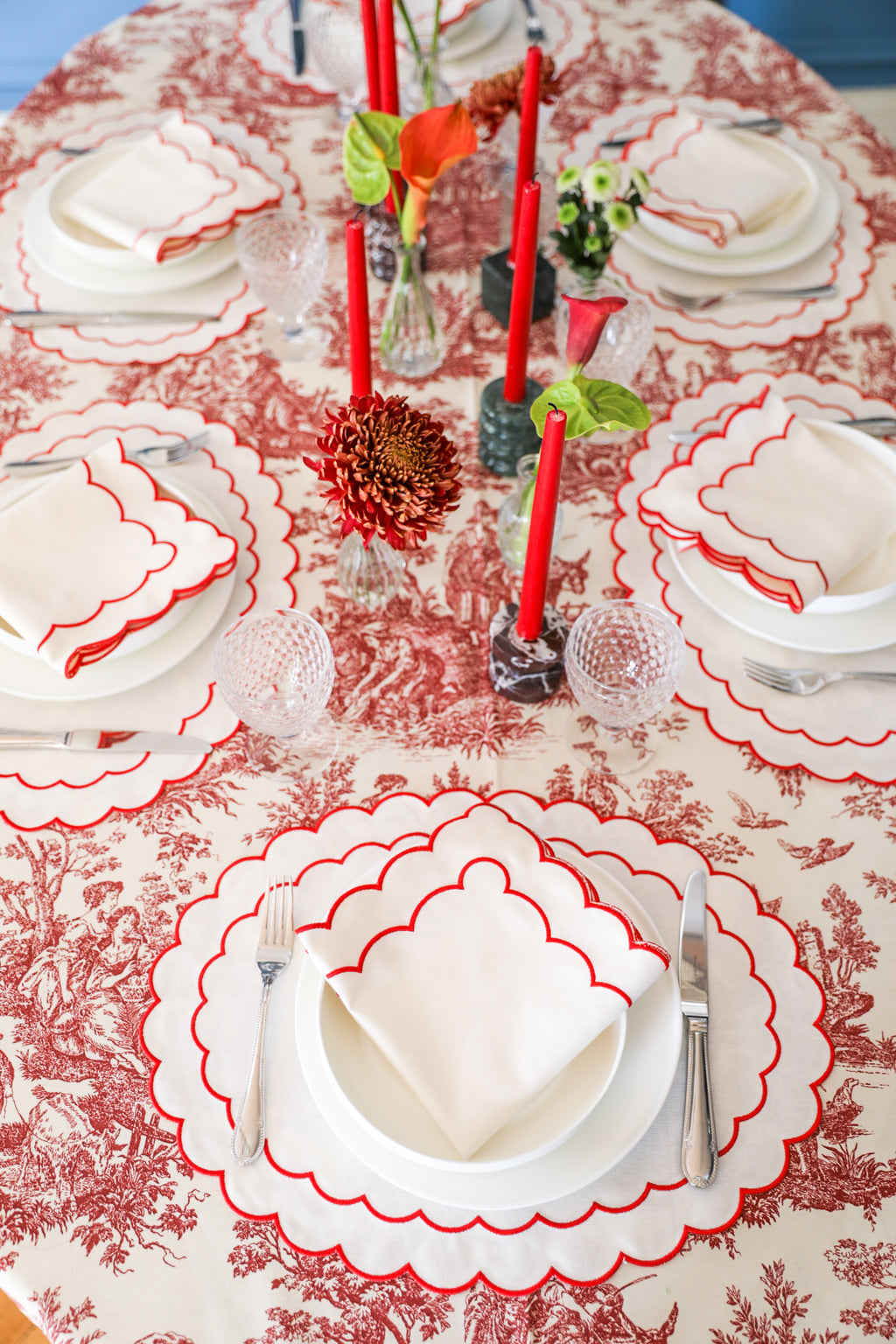 Lilly Red Scallop 2'li Peçete