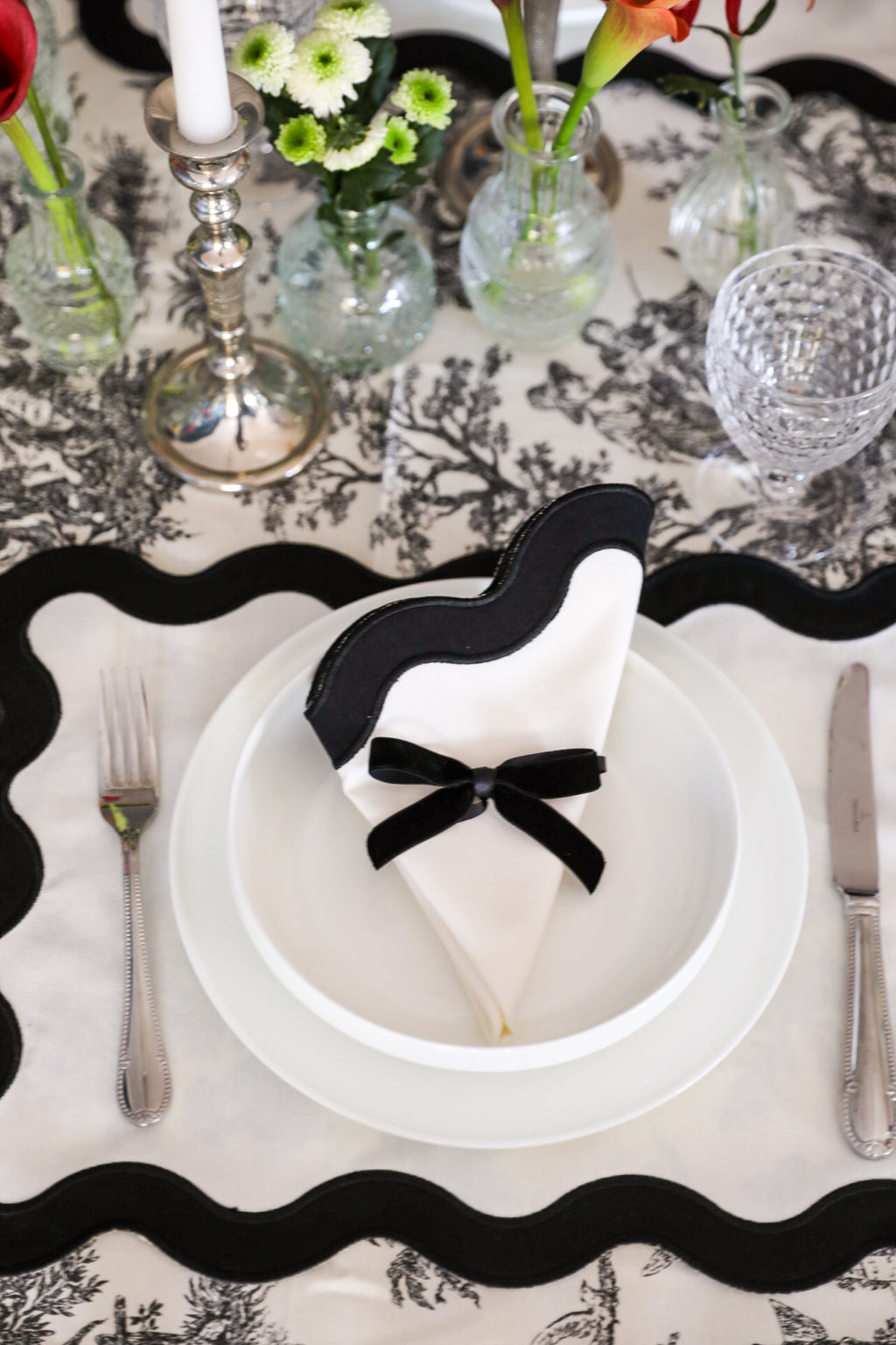 Siyah Kurdele Peçete Halkası (4'lü)