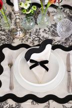 Siyah Kurdele Peçete Halkası (4'lü)