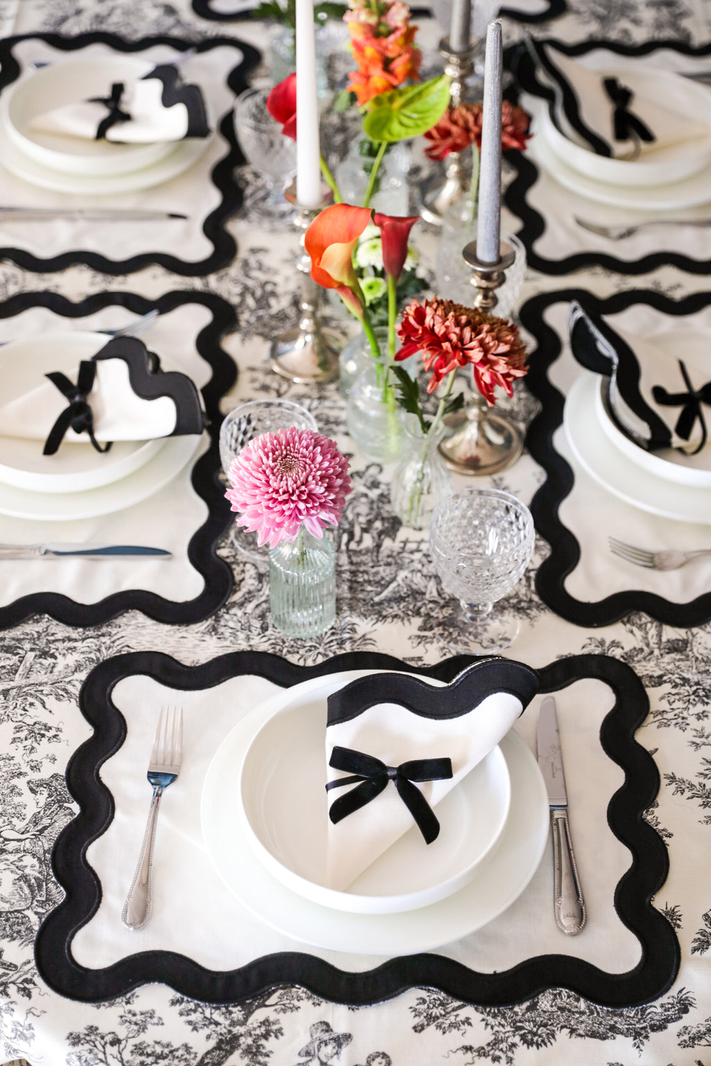 Siyah Kurdele Peçete Halkası (4'lü)