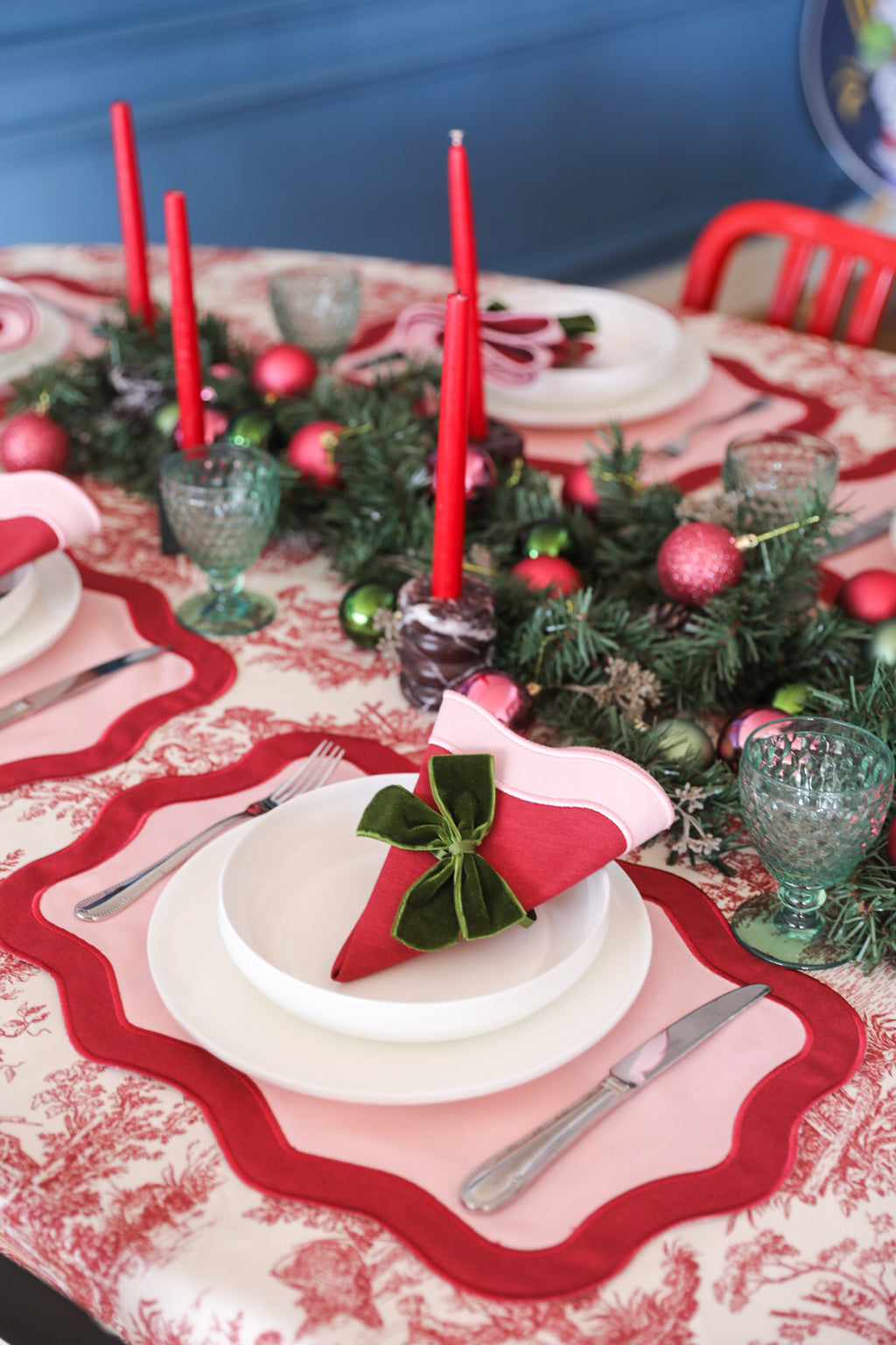 Rose&Burgundy Wave 2’li Amerikan Servisi