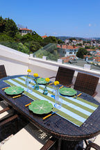 Olive & Blue  Stripes