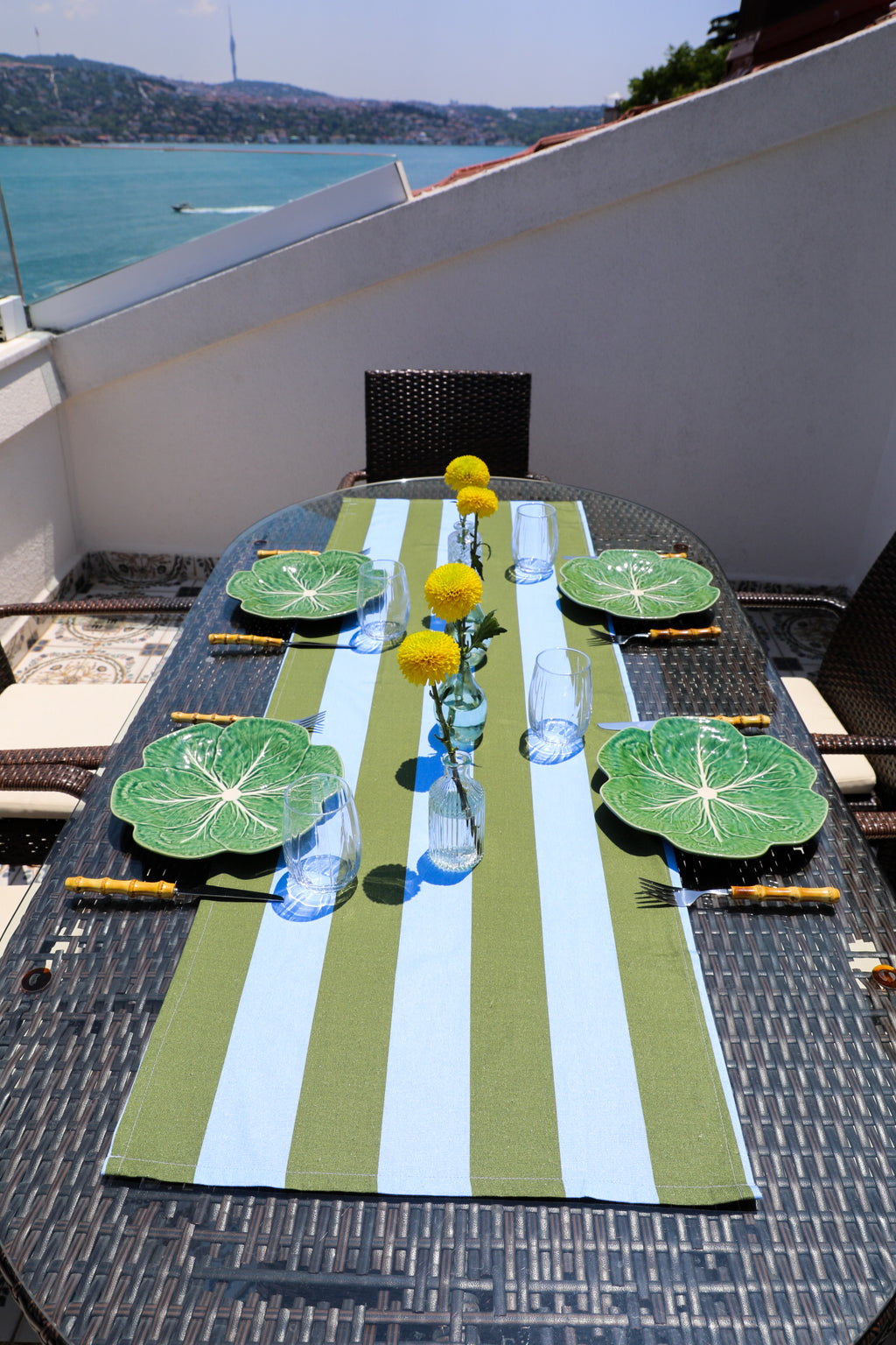 Olive & Blue  Stripes