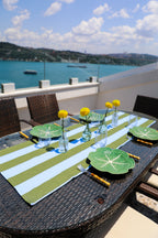 Olive & Blue  Stripes