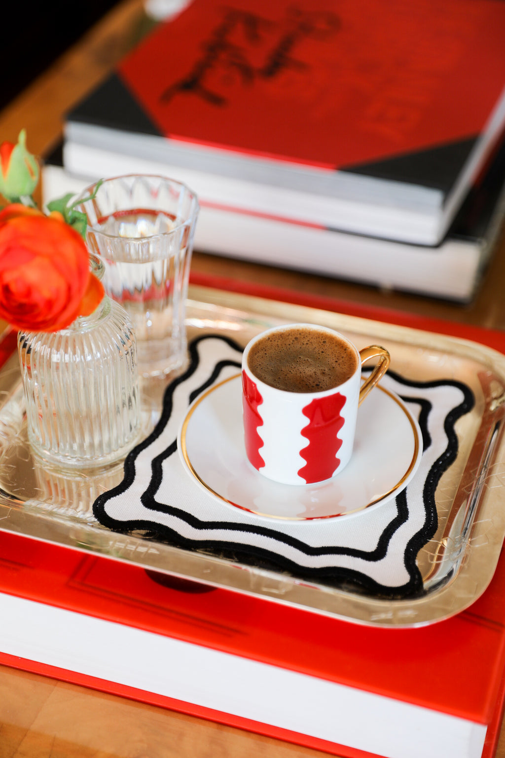 Black Wave 4'lü Bardak Altlığı