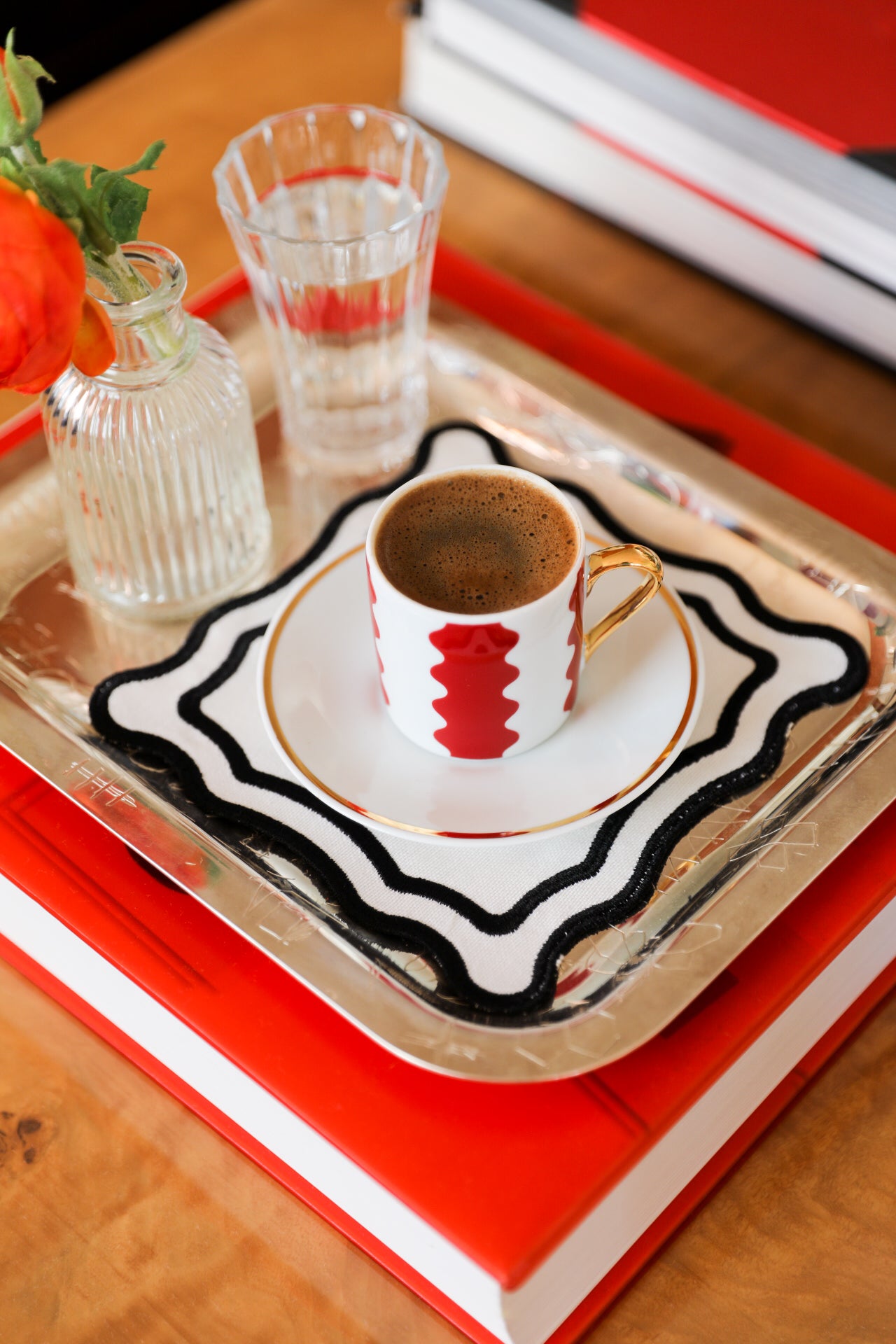 Black Wave 4'lü Bardak Altlığı