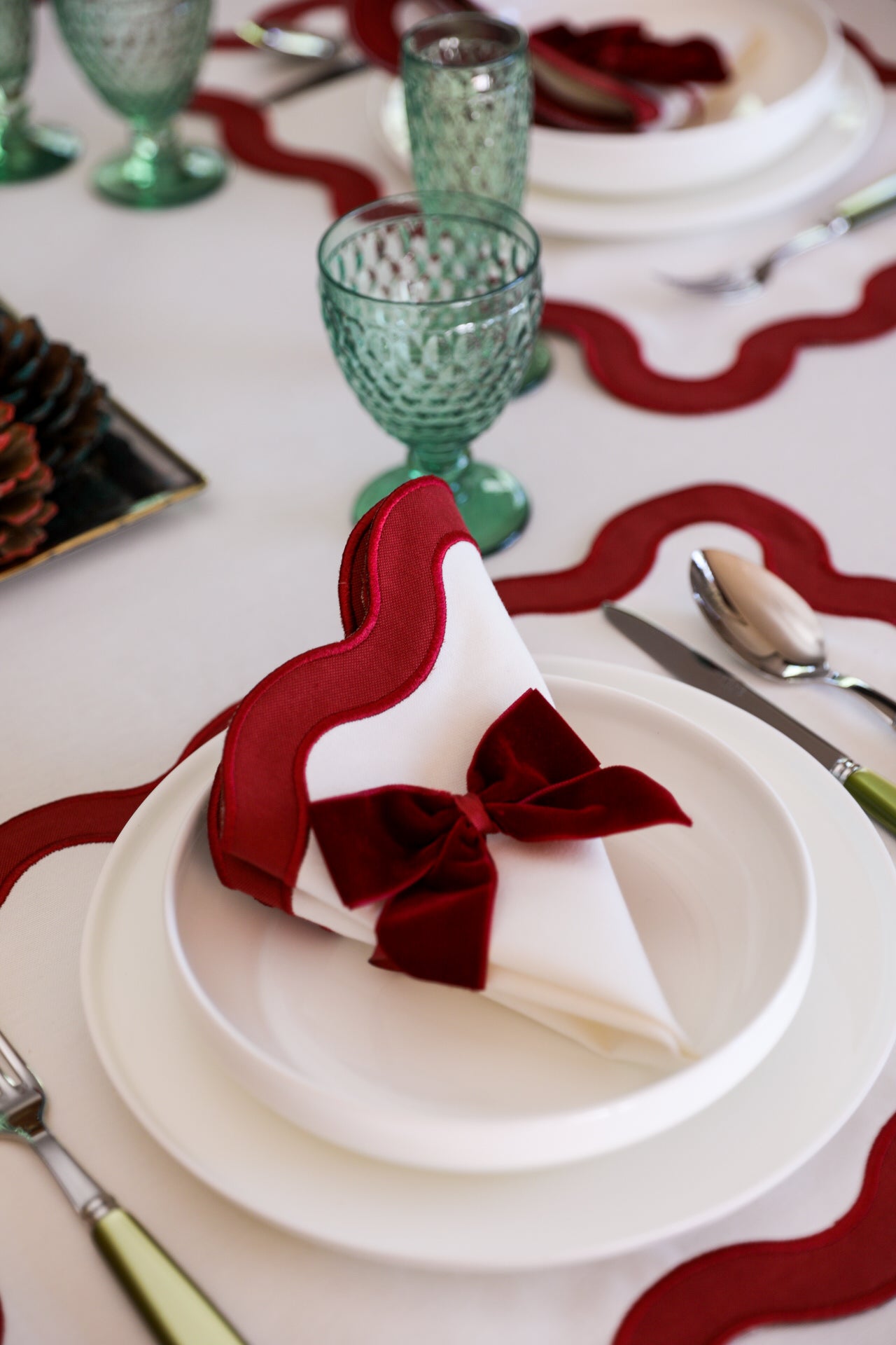 Bordo Kurdele Peçete Halkası (4'lü)