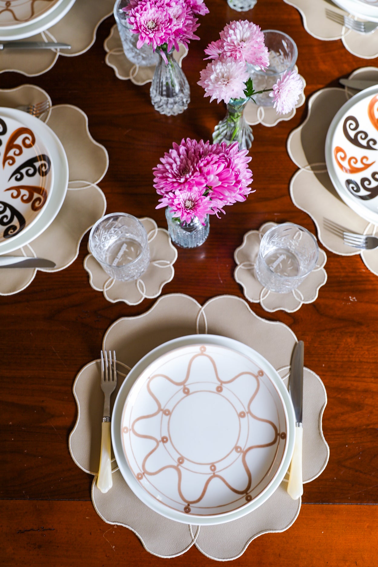 Leather Camellia 4'lü Set