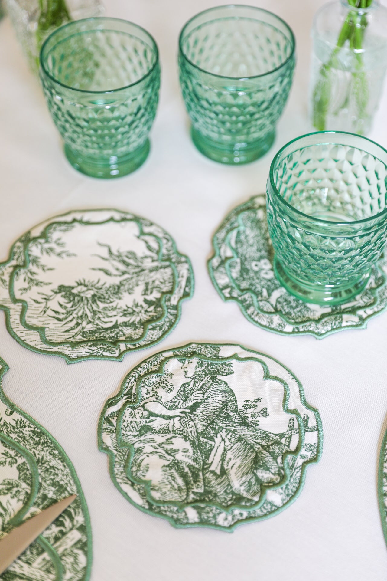 Emerald Toile 4'lü Bardak Altlığı