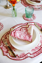 Lilly Red Scallop Napkin (Set of 2)