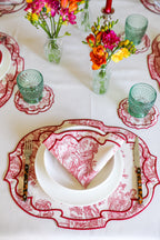 Crimson Toile 4'lü Bardak Altlığı