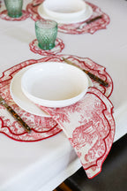 Lilly Red Scallop Napkin (Set of 2)