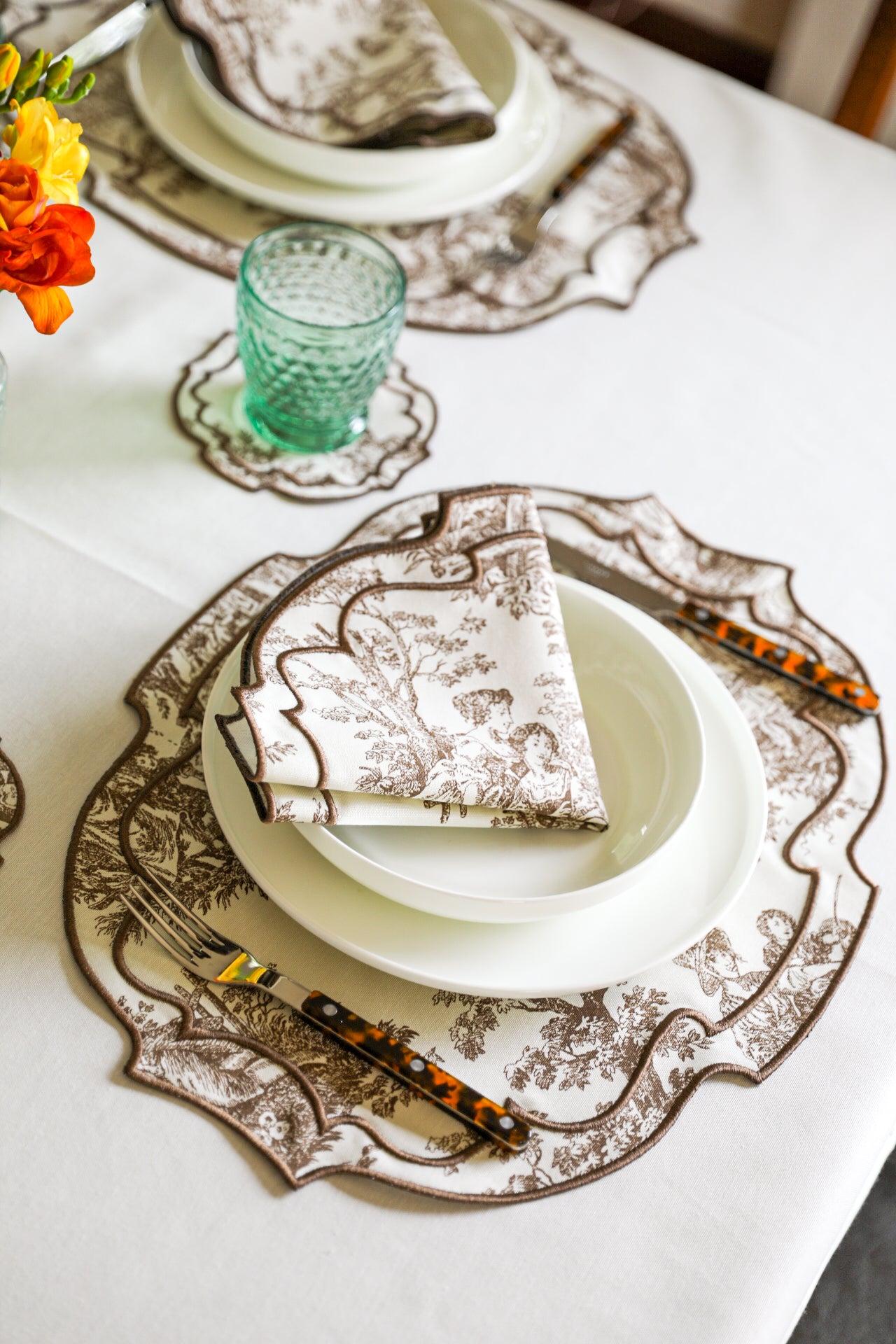 Green Wave Placemat + Napkin