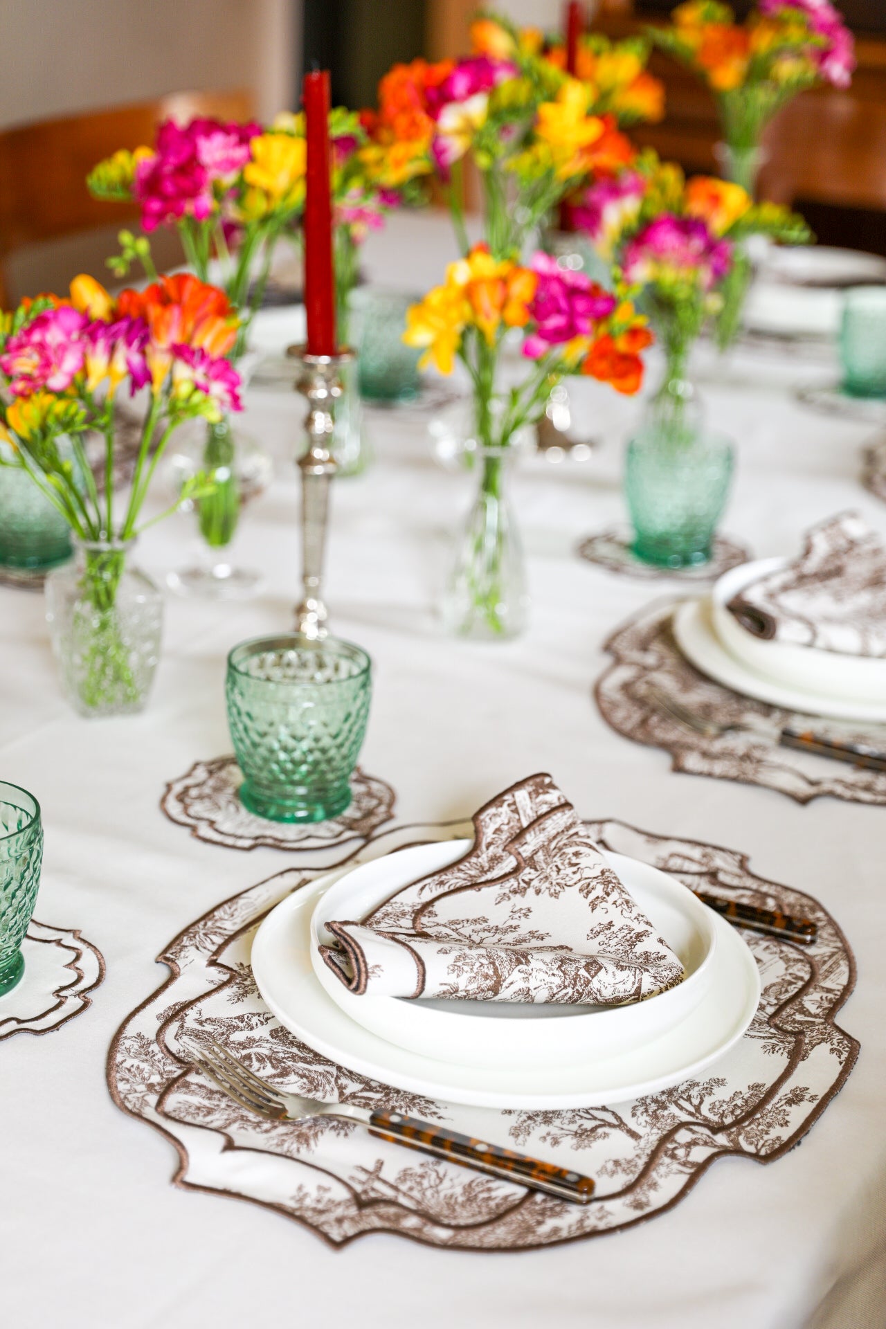 Chestnut Toile 2'li Amerikan Servisi