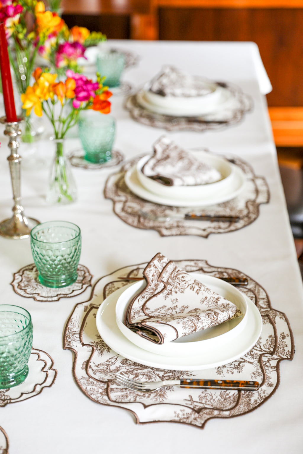Lilly Red Scallop Napkin (Set of 2)