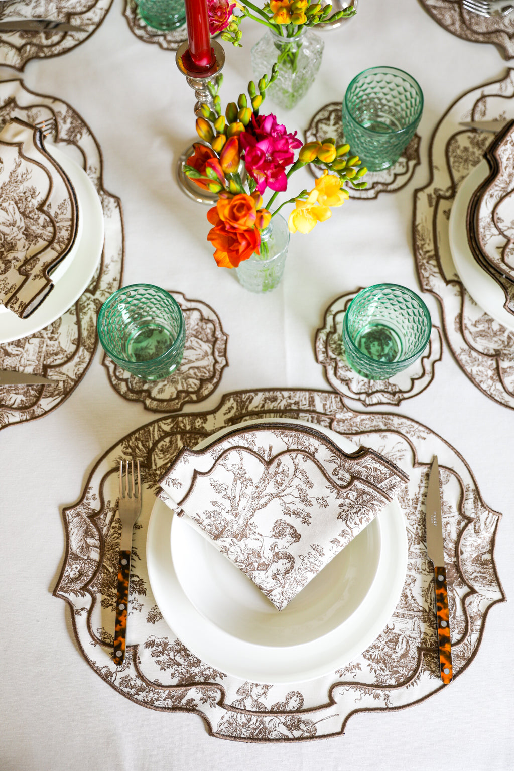 Chestnut Toile 4'lü Bardak Altlığı