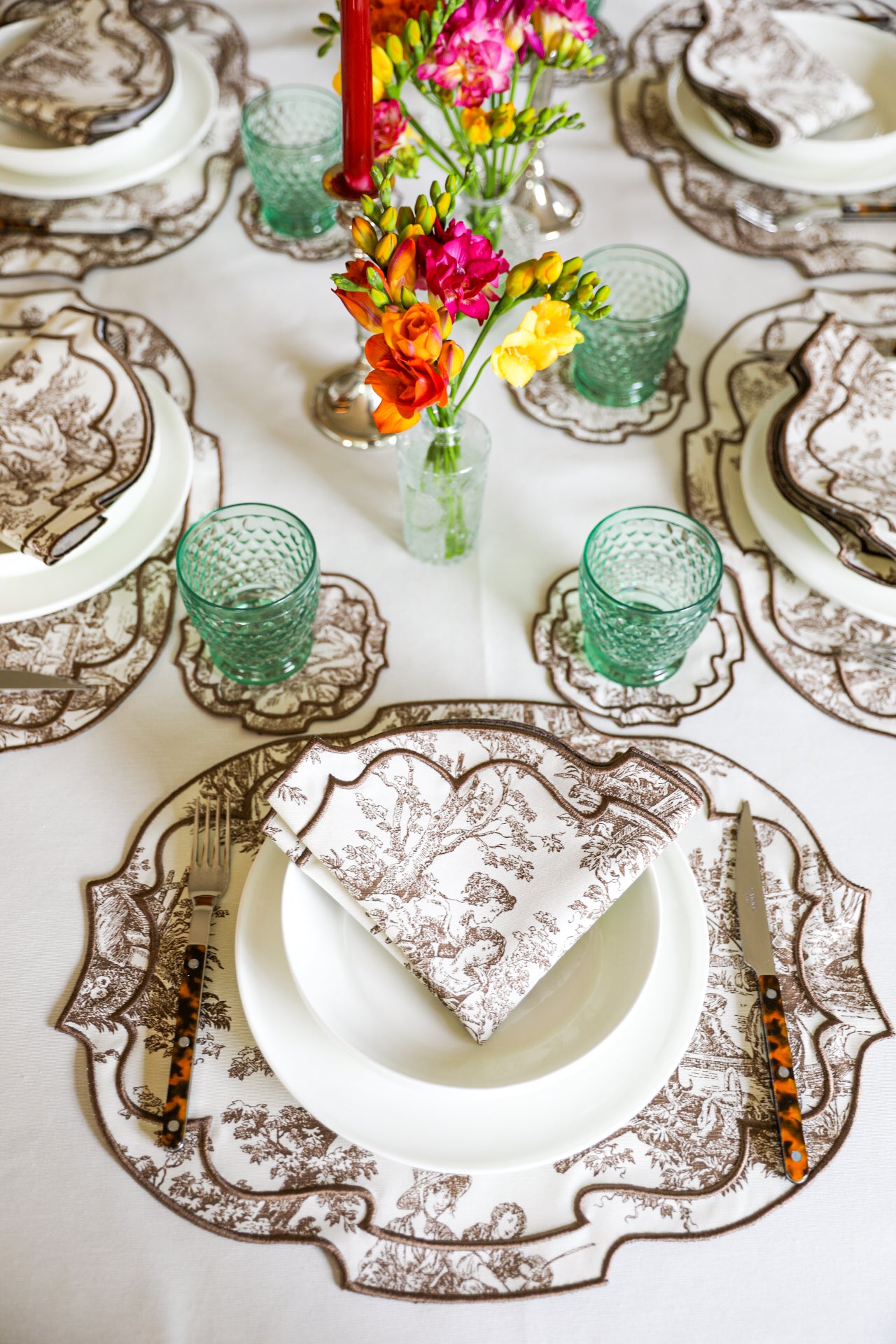 Green Wave Placemat + Napkin