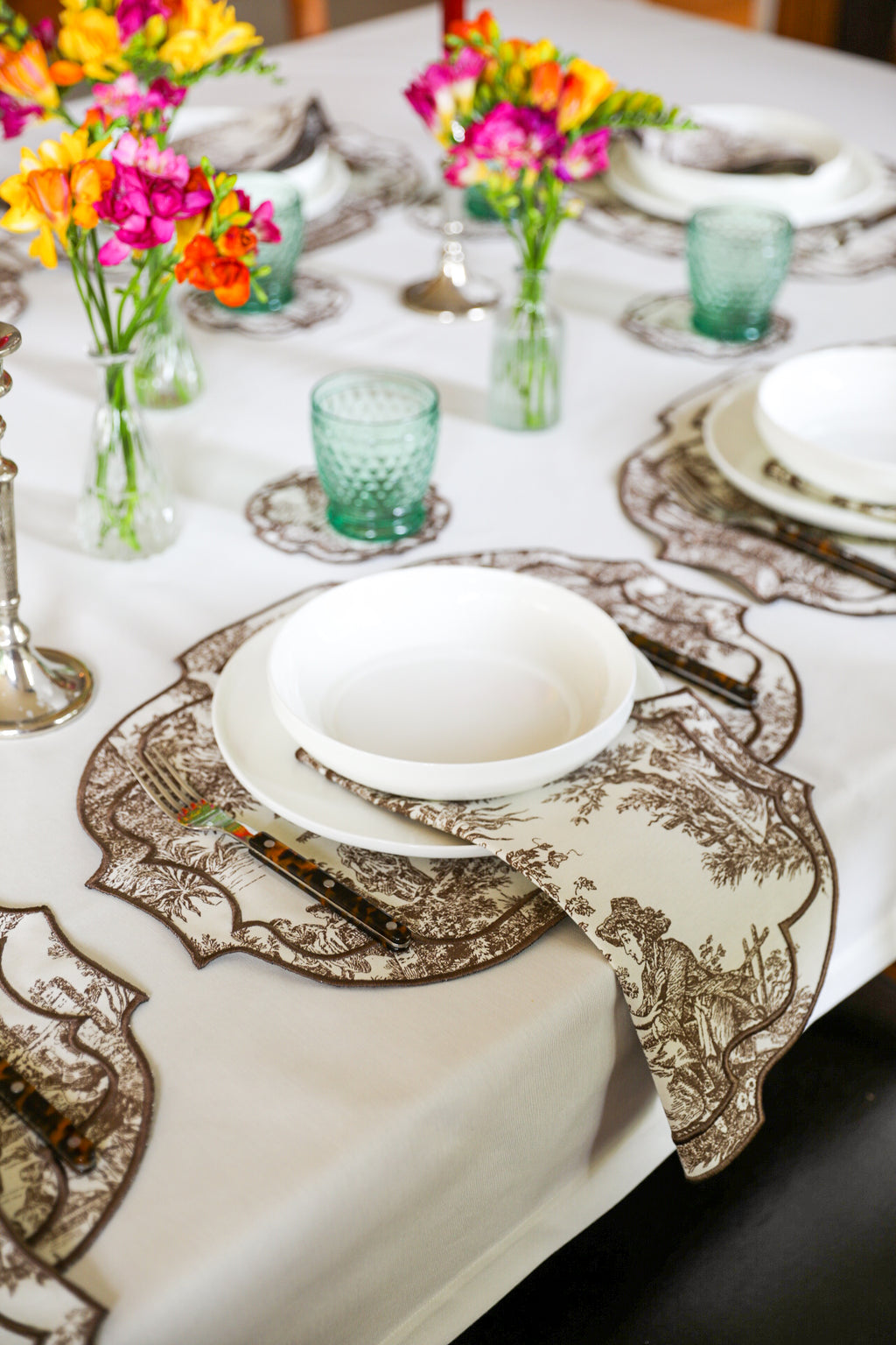 Chestnut Toile 2'li Amerikan Servisi
