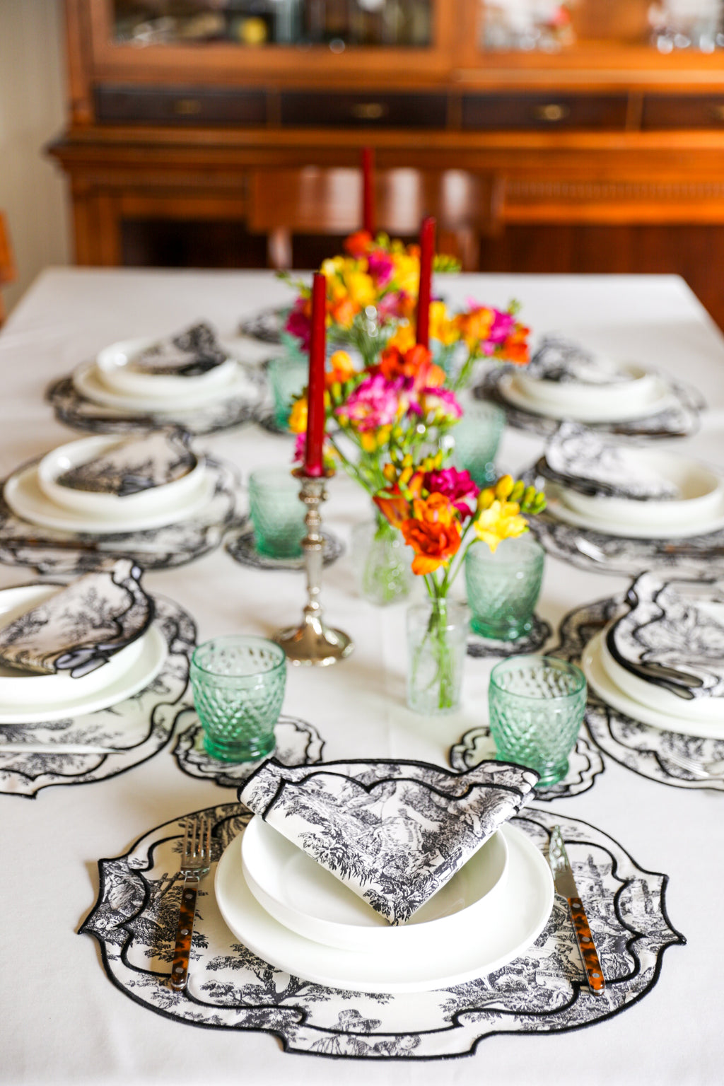 Green Wave Placemat + Napkin