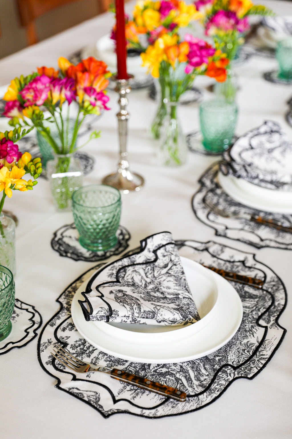 Green Wave Placemat + Napkin