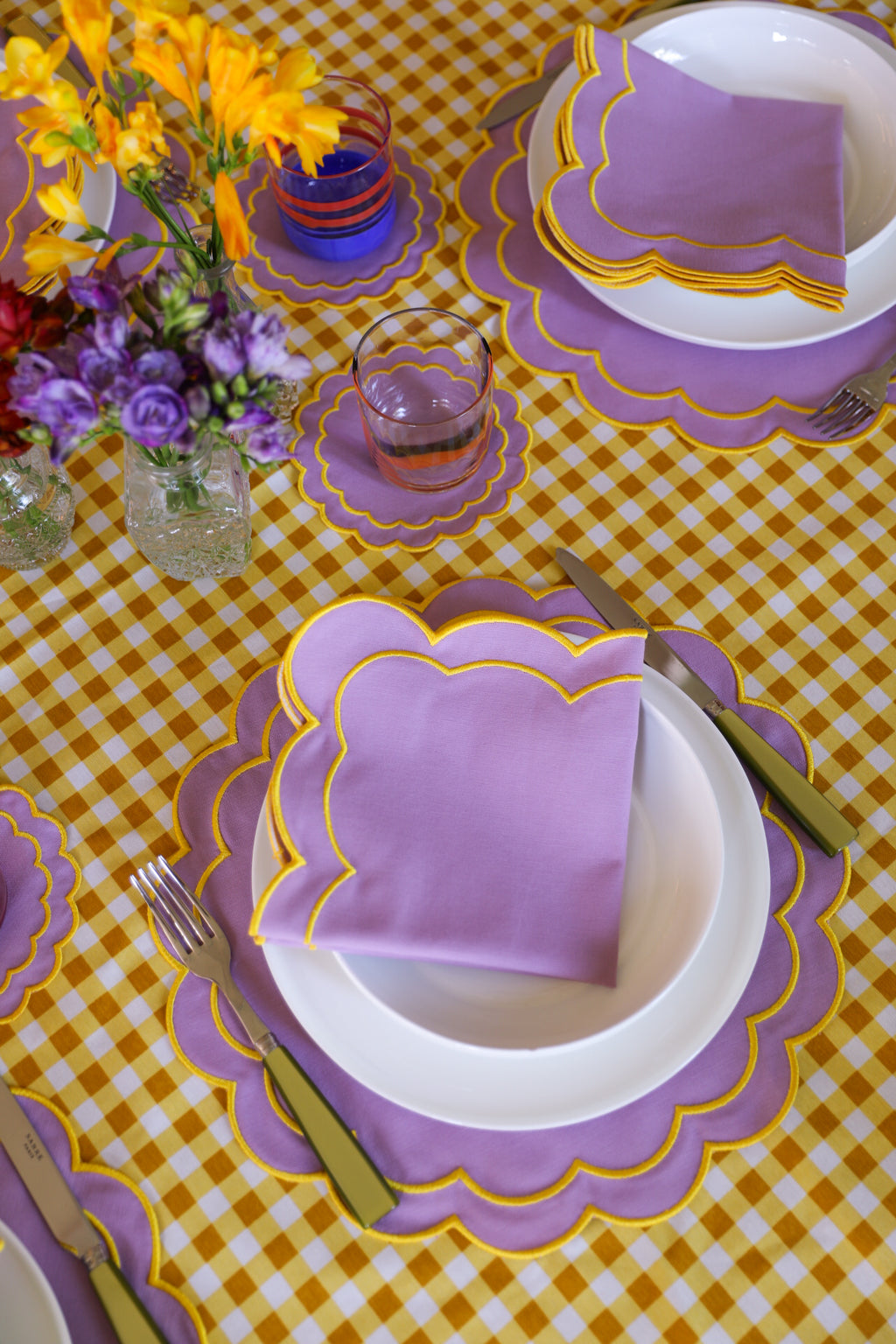 Lilac Scallop Amerikan Servisi + Peçete