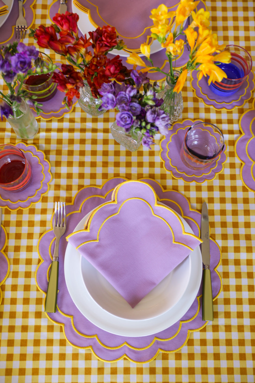 Lilac Scallop Amerikan Servisi + Peçete